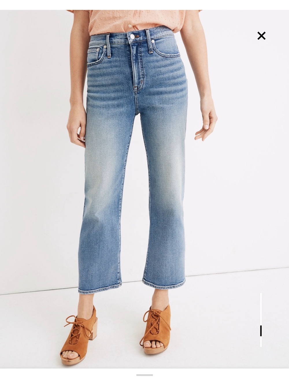 Madewell White Ankle-Length Cropped Jeans
